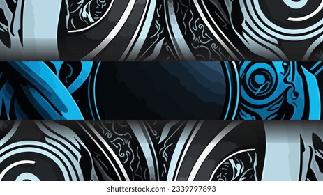 Combining elegant shades of blue and black, this template exudes a sense of sophistication and creativity, making it perfect for artists, designers, or any content creator.