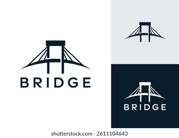 Combining the letter A and bridge in abstract style, clean and modern logo design
