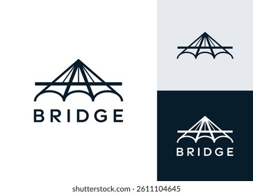 Combining the letter A and bridge in abstract style, clean and modern logo design