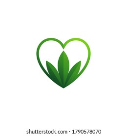 combinar hojas de marihuana con forma de corazón en un concepto único e interesante