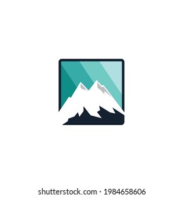combining mountain and square images into one unique and modern concept 