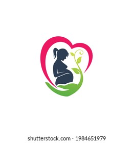 combining the shapes of hearts, hands, leaves and pregnant women into one unique and modern concept 