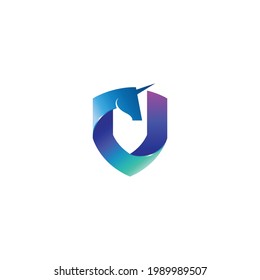 combinación de escudos y unicornios a todo color en un concepto abstracto único e interesante 