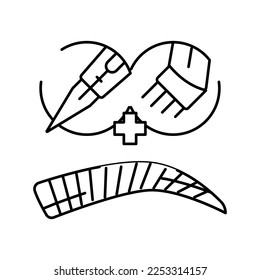 combo brows line icon vector. combo brows sign. isolated contour symbol black illustration