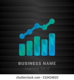 Combo Chart Blue,Green and Black silk fashion premium icon / Logo