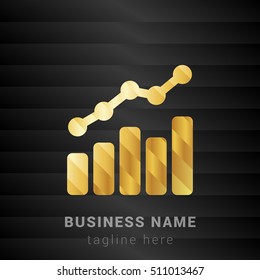 Combo Chart Gold and Black silk fashion premium icon / Logo