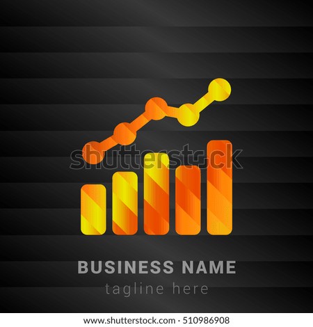 Combo Chart Orange, Yellow and Black silk fashion premium icon / Logo