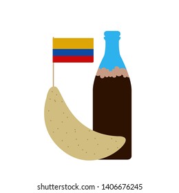 Combo of a colombian empanada with a soda - Vector