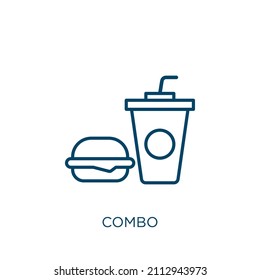 combo icon. Thin linear combo outline icon isolated on white background. Line vector combo sign, symbol for web and mobile