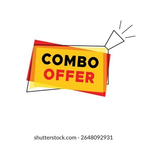 Combo offer banner for announce vector design megaphone icon and colorful design element on white background, design for shop business concept. 
