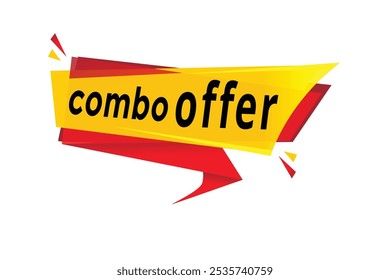 Combo offer banner design icon isolated, flat style template or tag. vector element.