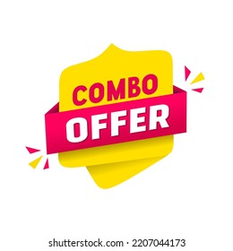 Combo offer banner - icon, flat design. Vector illustration isolated on white background.