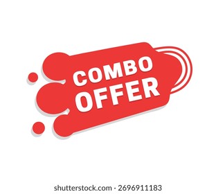 Oferta combinada, etiqueta roja de Anuncio elegante y moderno, concepto de marketing. Elementos para el uso del Web