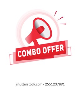 Combo offer banner speech symbol.  Vector isolated for announce, business concept.