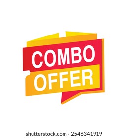 Combinação oferta banner emblema vetor ou modelo de anúncio de design de tag. Projeto de marketing promocional em fundo branco.