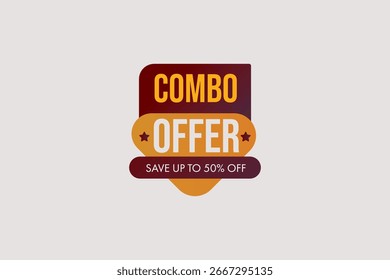 combo offer fifty off vector label design 