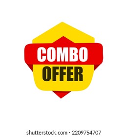 Combo offers label or sticker on white background, vector