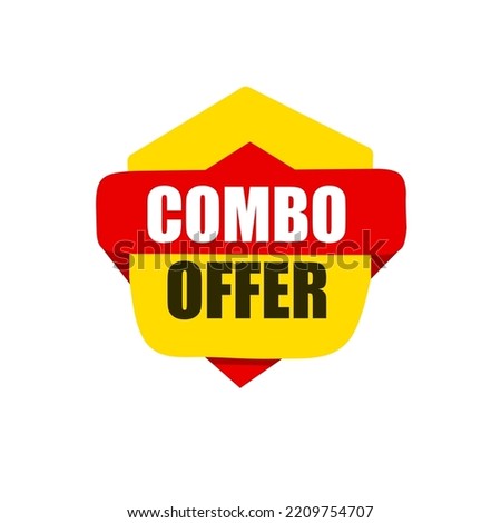 Combo offer label, badge or banner design element. Flat vector icon.