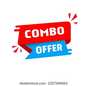 Combo offer. Labels for store badge. Vector banner, design template.