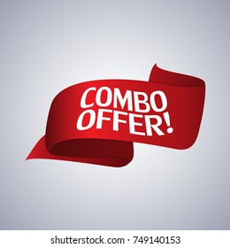 Combo offer. Red labels banners. Vector illustration