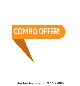 Combo offer sign, emblem, label, badge,sticker. Combo offer paper origami speech bubble. Combo offer tag. Combo offer banner. Designed for your web site design, logo, app, UI - Vektor 