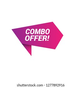 Combo offer sign, emblem, label, badge,sticker. Combo offer paper origami speech bubble. Combo offer tag. Combo offer banner. Designed for your web site design, logo, app, UI - Vektor 