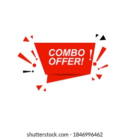 Combo offer sign. Combo offer paper origami speech bubble. Stock vector