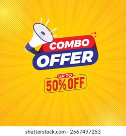Combo Offer Social Media post with podium, Combo offer banner,
Special Offer and Promotional Post social media, yellow color template,