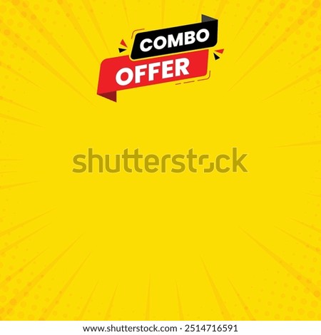 Combo Offer Social Media post with podium, Special Offer and Promotional Post social media, yellow color template, social media banner with combo offer mnemonic.
