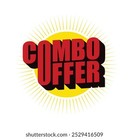 Combo oferta etiqueta, etiqueta, etiqueta, insignia. Logo combinado rojo y negro para oferta especial y diseño promocional de publicaciones en redes sociales. Ilustración vectorial.