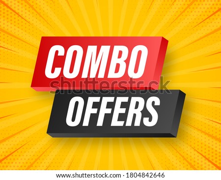 Combo offers banner design on white background. Vector stock illustration.