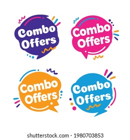 combo offers labels concept vector file