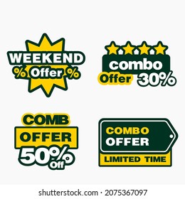Combo offers labels sign promotion