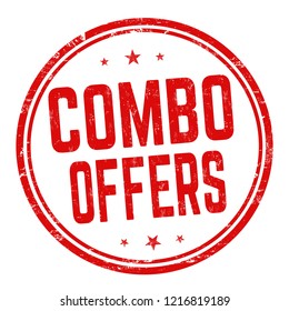 Combo offers sign or stamp on white background, vector illustration