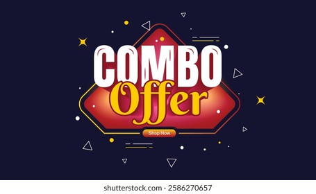 Combo Offers, Typography Logo, Marketing, and Promotion. Vector Illustration. With Blue Background. 