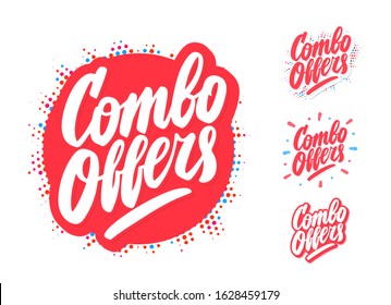 Combo offers. Vector lettering icons set.