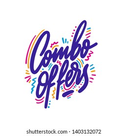 Combo offers. Vector lettering. Modern brush calligraphy.