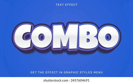 Combo text effect template in 3d design