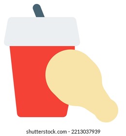 Combo of yummy fried chicken with beverage