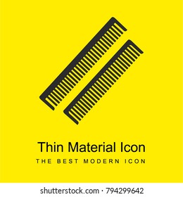 Combs couple bright yellow material minimal icon or logo design