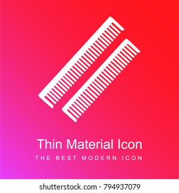 Combs couple red and pink gradient material white icon minimal design