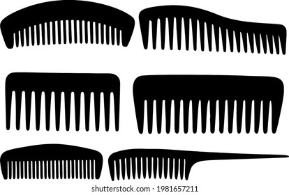 Combs different  in the set. Vector image.