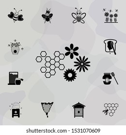 combs and flowers icon. Universal set of beekeeping for website design and development, app development