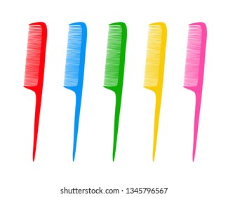 combs in vivid colors on a white background
