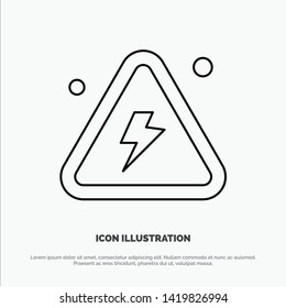 Combustible, Danger, Fire, Highly, Science Line Icon Vector