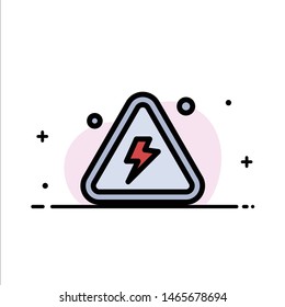 Combustible, Danger, Fire, Highly, Science  Business Flat Line Filled Icon Vector Banner Template. Vector Icon Template background