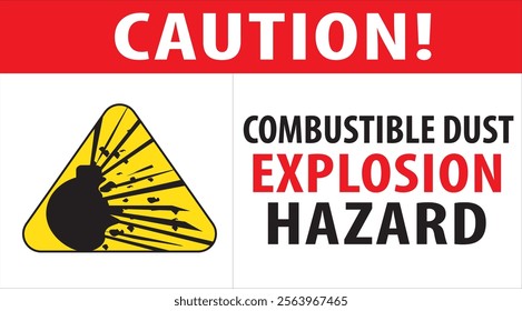 Combustible dust explosion hazard risk warning sign vector