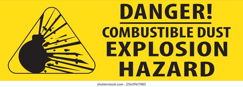 Combustible dust explosion hazard risk warning sign vector
