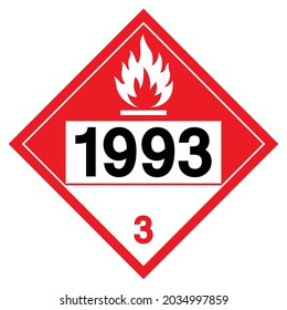 Combustible Liquid NOS UN1993 Symbol Sign, Vector Illustration, Isolate On White Background Label. EPS10  