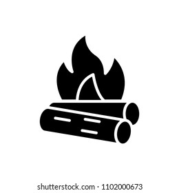 Combustible materials black icon concept. Combustible materials flat  vector symbol, sign, illustration.